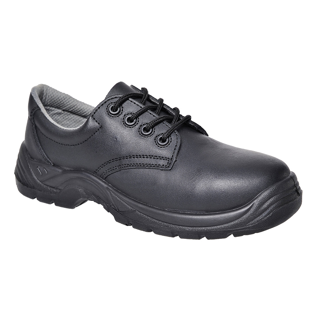 Portwest Composite Action Leather Low Shoe S1PS SR in Black, main product image