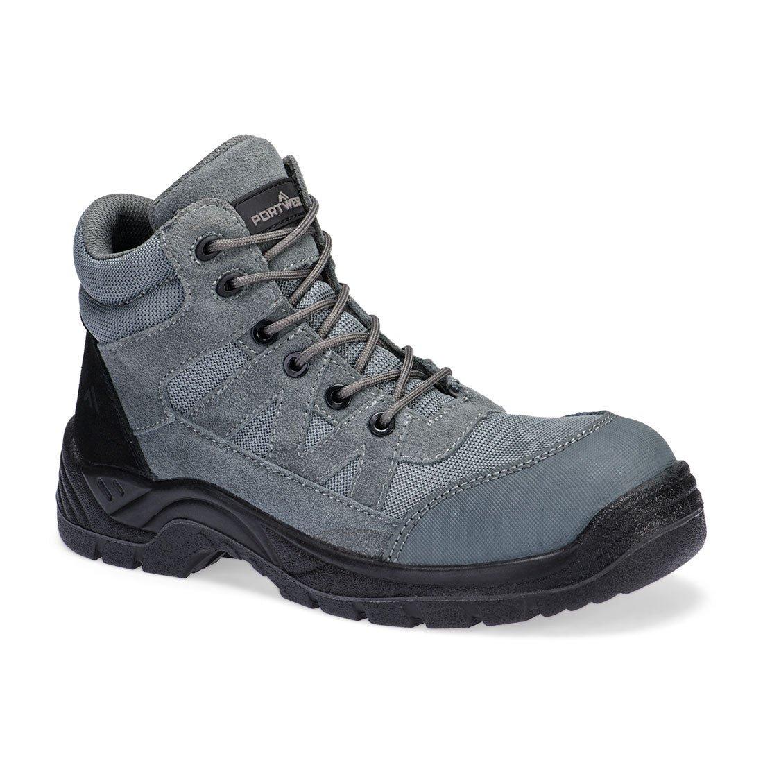 Portwest Composite Textile and Suede Ankle Boot S1PL SR FO in Metal Grey, image 2