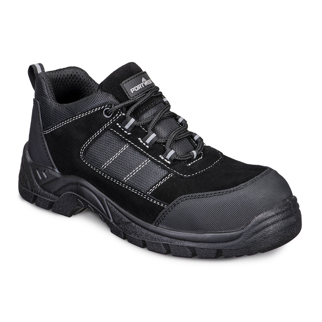 Portwest Composite Textile Suede Low Shoe S1 SR FO in Black, main product image