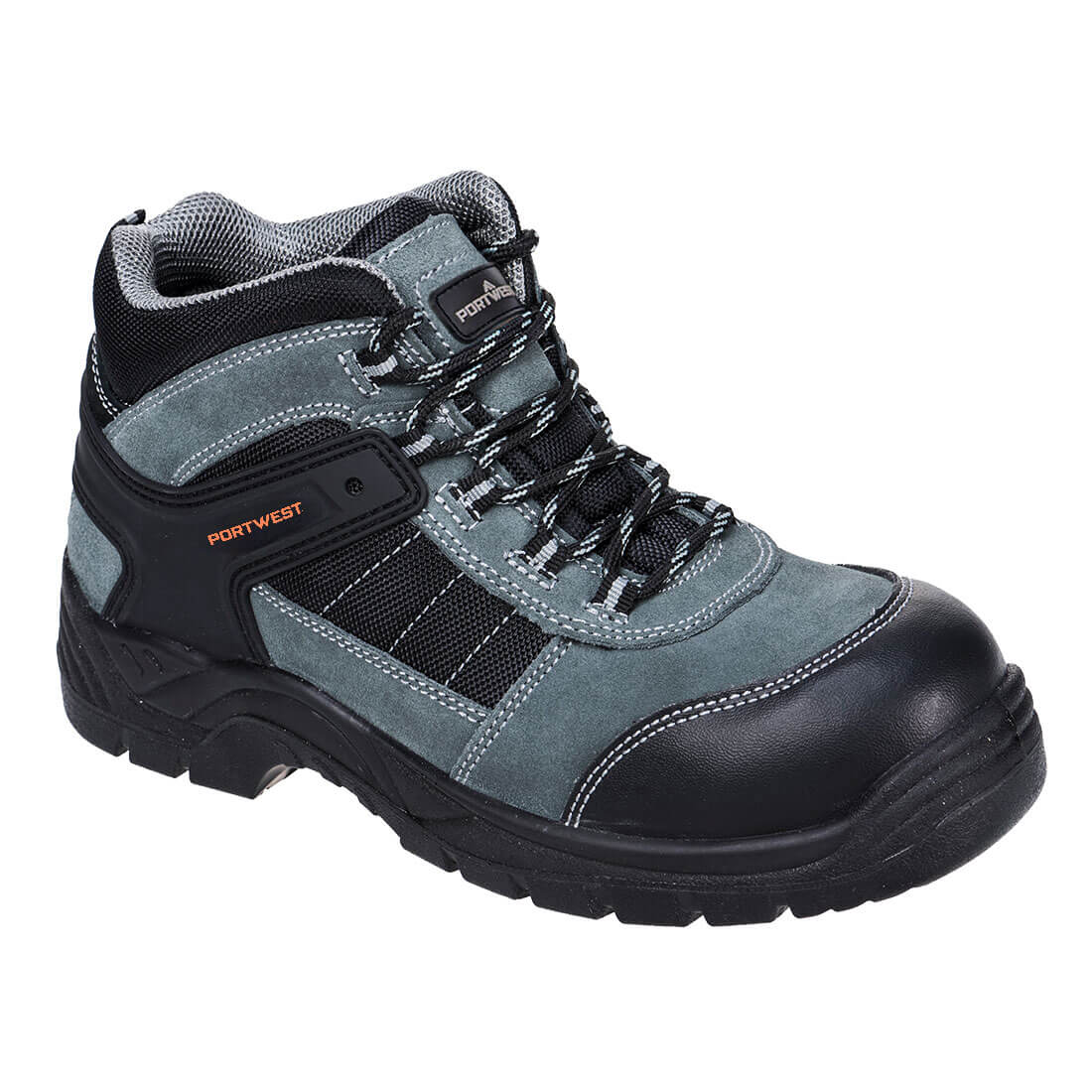 Portwest Composite Cow Suede Trainer S1P in Black, main product image