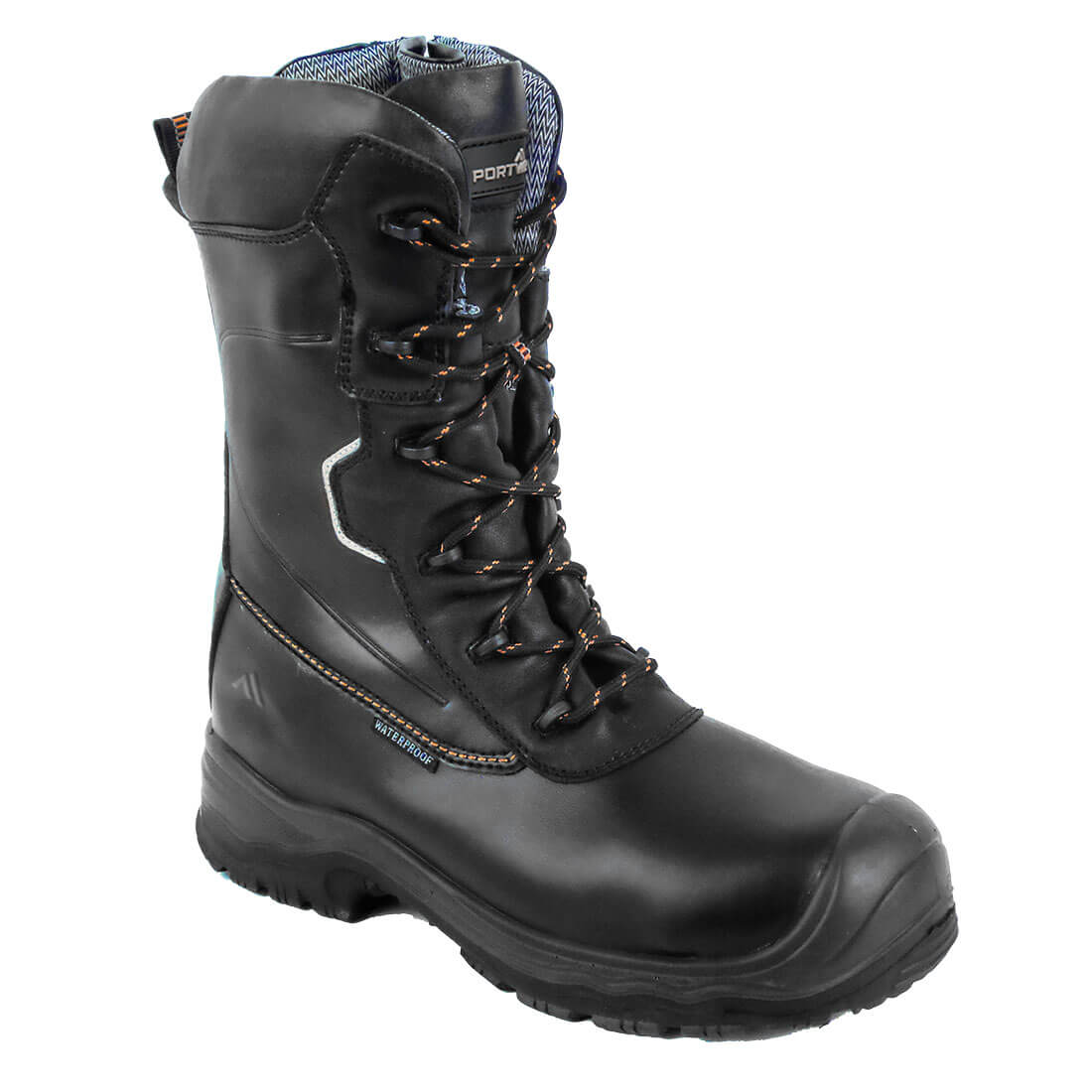 Portwest Composite Leather Traction Boot 10" S7L ESD HRO CI FO in Black, main product image