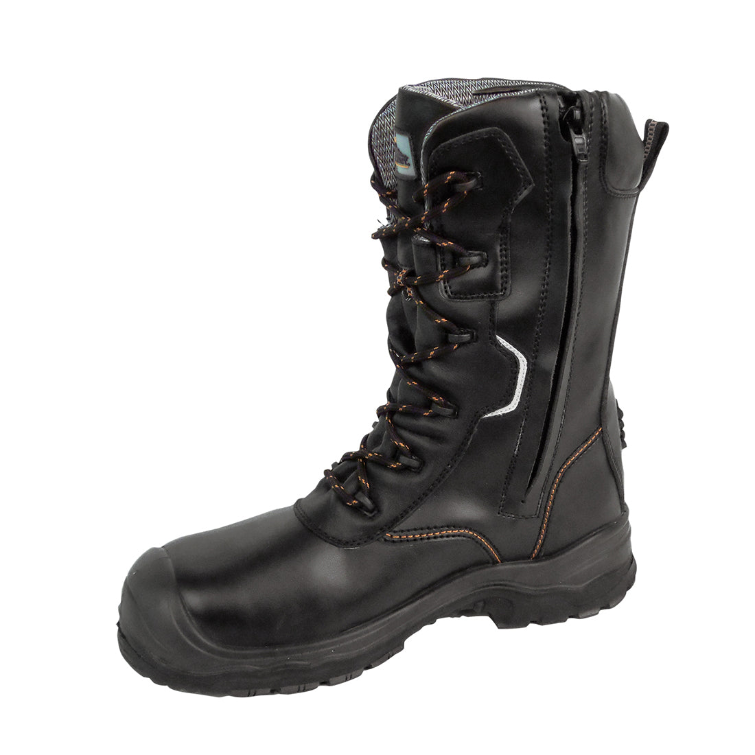 Portwest FD01 Composite Leather Traction Boot 10" S7L ESD HRO CI FO in Black, back view
