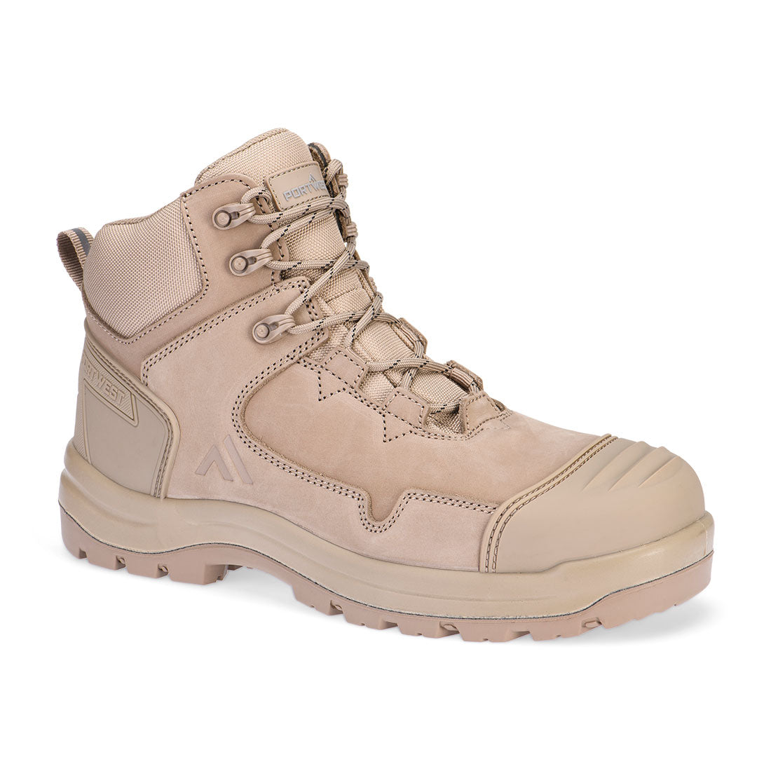 Portwest Composite Nubuck Leather Mid Boot S3S HRO SR FO SC LG in Stone, image 2