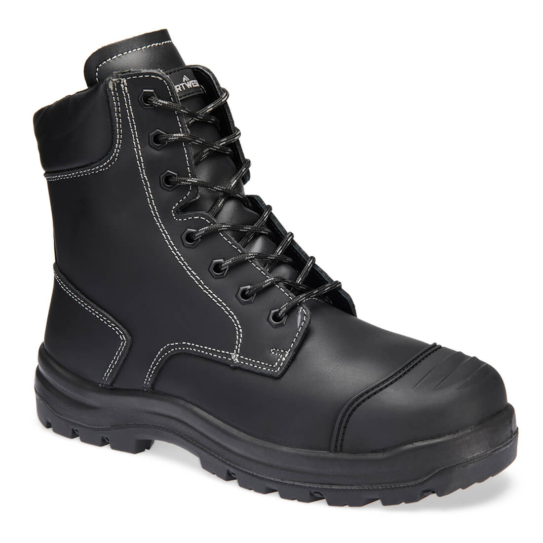 Portwest Steel Leather High Boot S3 HRO FO SC HI CI LG SR in Black, main product image