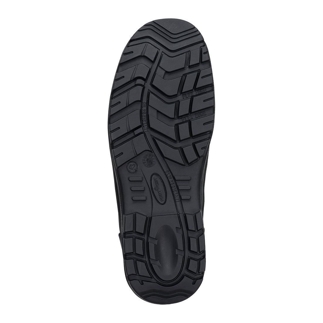 Portwest FD22 Composite Leather Shin Boot S3S HRO FO SC HI CI AN LG SR in Black, back view