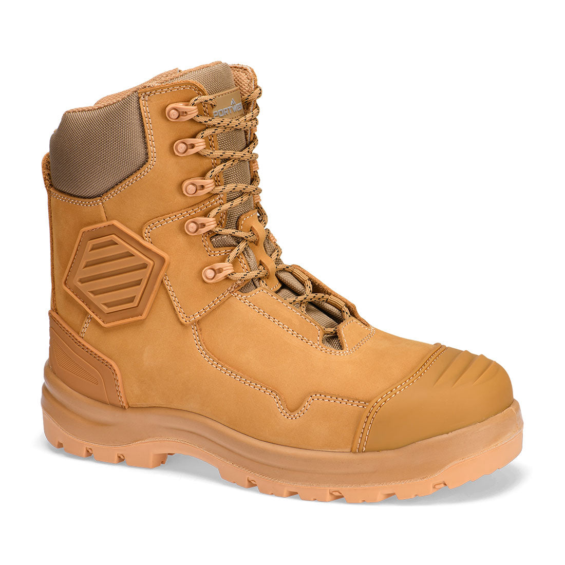 Portwest Composite Leather Shin Boot S3S HRO FO SC HI CI AN LG SR in Wheat, image 2