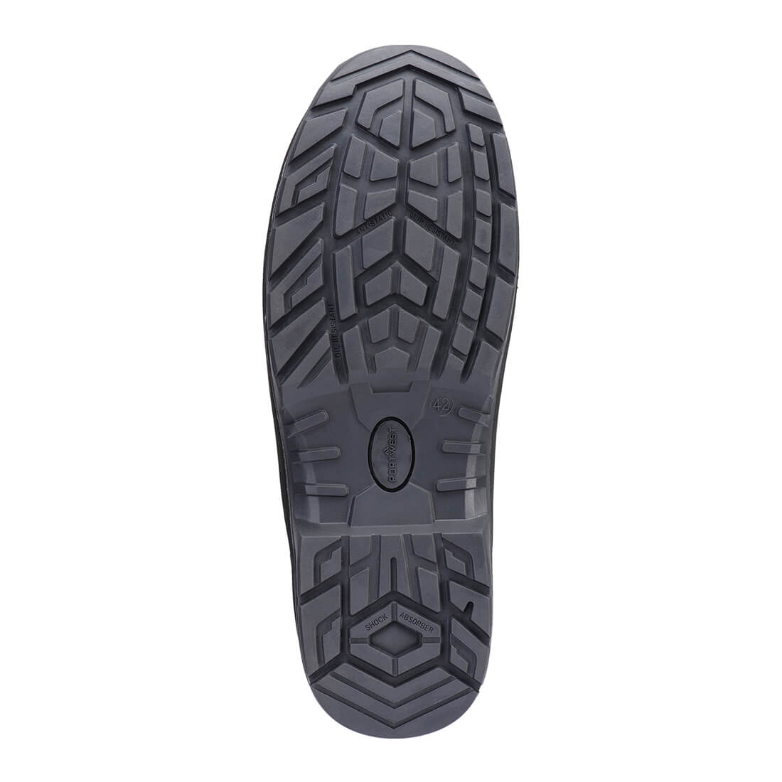 Portwest FD25 Composite Leather Mid Boot S7L HRO M CI LG SC AN SR FO in Black, back view