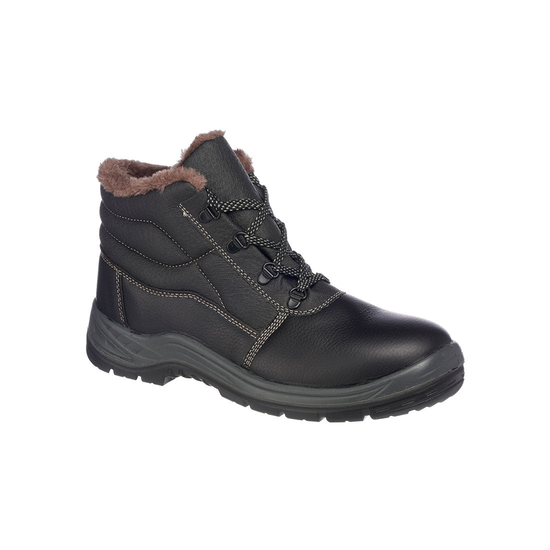 Portwest Steel Leather Winter Ankle Boot S3 SRC in Black, main product image