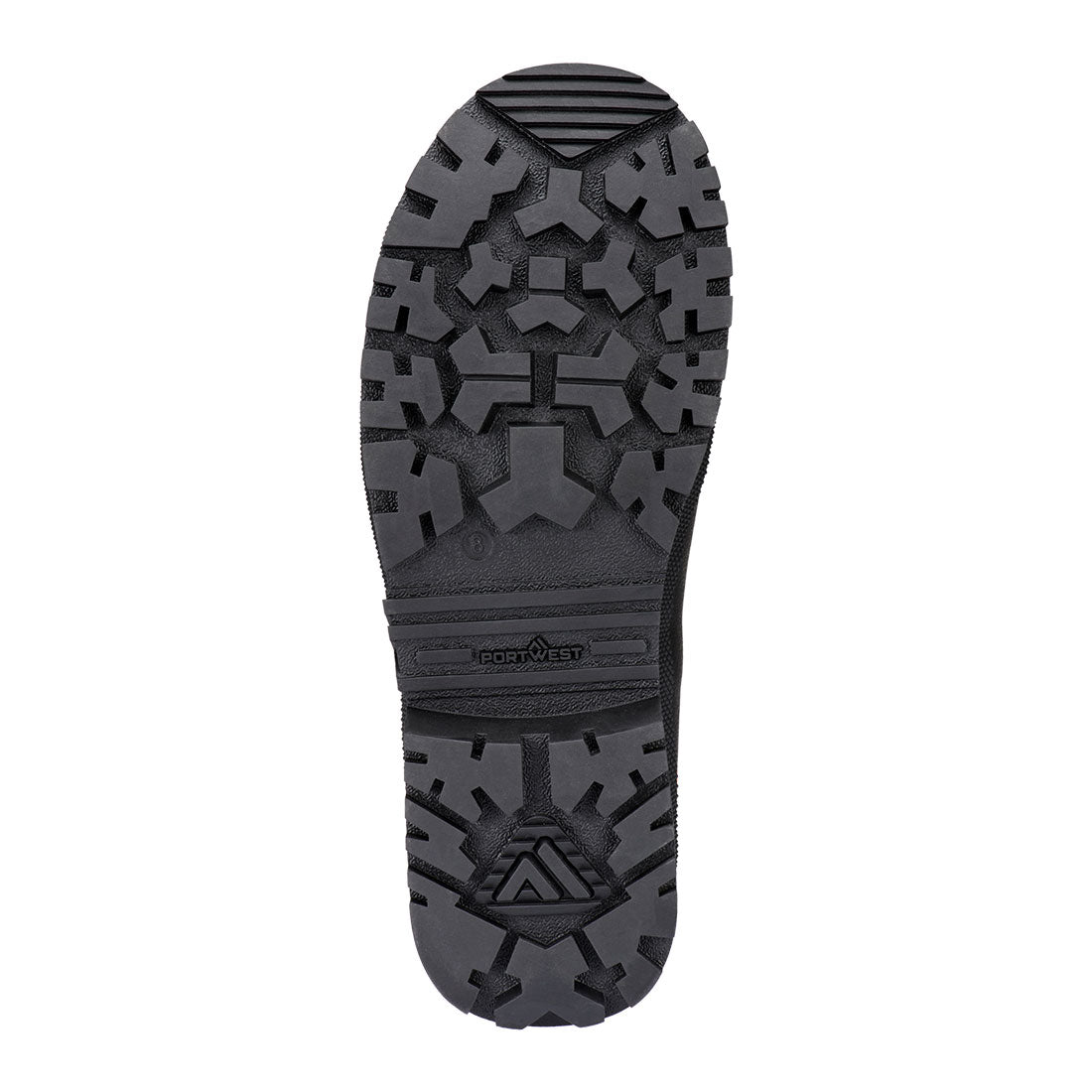 Portwest FD88 Composite Neoprene Wellington S5S HRO CI LG SR in Black/Orange, back view