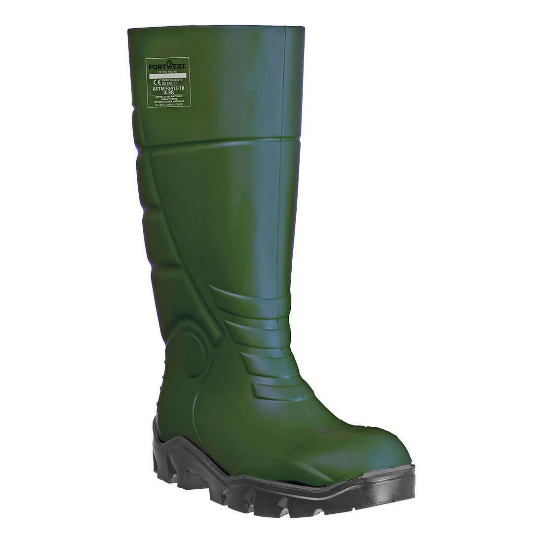 Portwest PU Safety Wellington S5 FO CI SR in Green, main product image