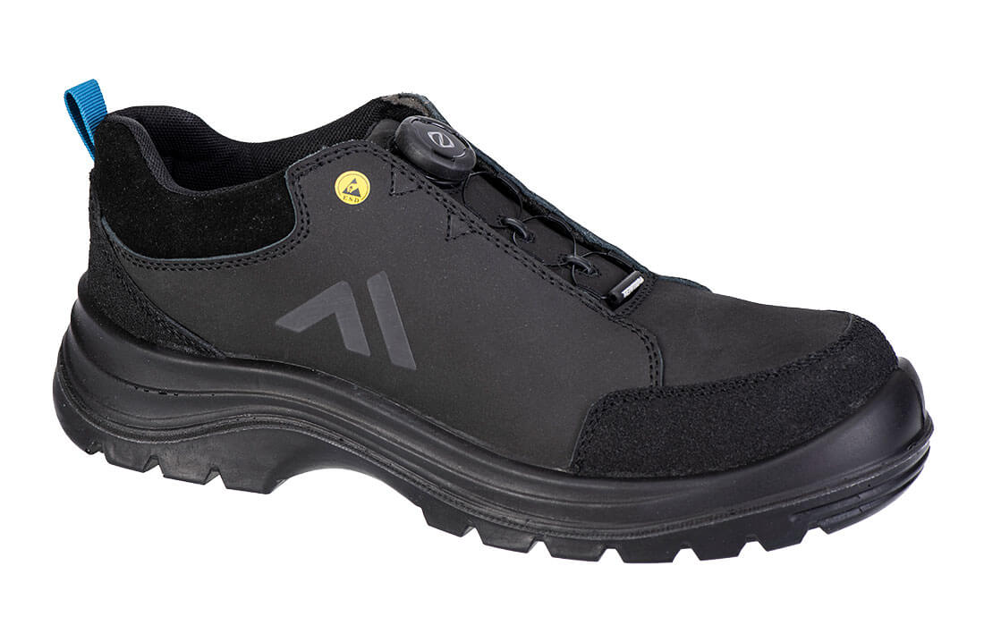 Portwest Composite Action Nubuck Low Shoe S3S ESD SR FO in Black/Blue, main product image