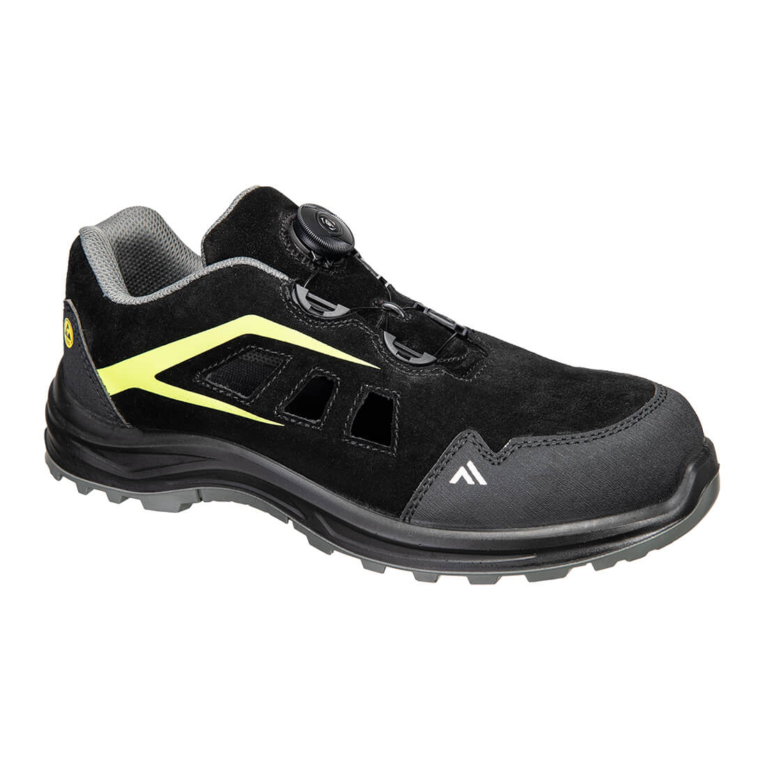 Portwest Composite Cow Suede Leather Sandal S1 ESD SR FO in Black/Green, main product image