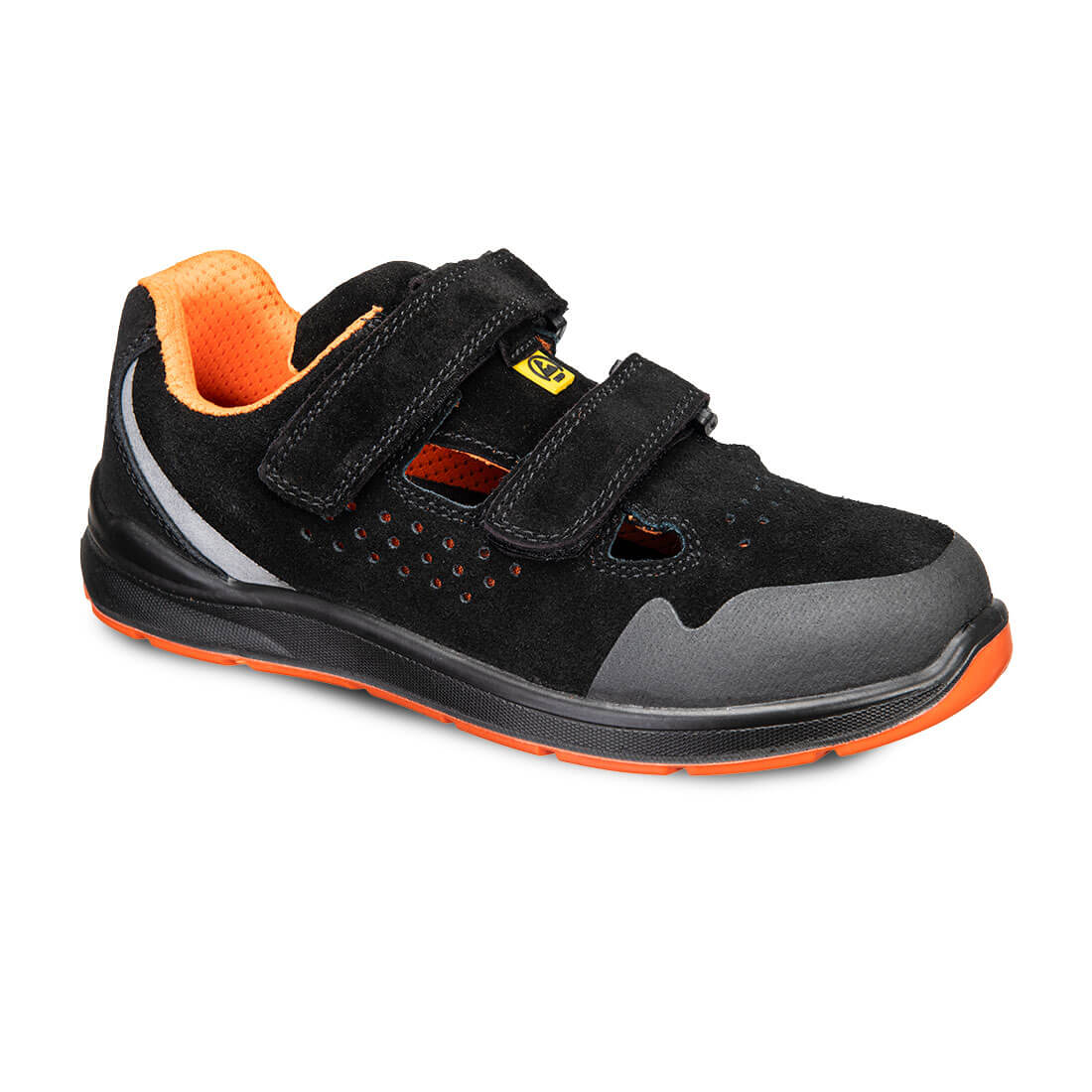 Portwest Steel Cow Suede Sandal S1P ESD SR FO in Black/Grey, main product image
