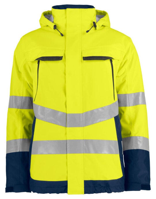 ProJob Workwear ProJob Prio 6441 Padded Class 3 Jacket - Yellow/Navy