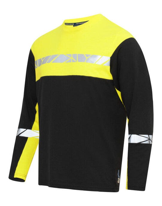 ProJob Workwear ProJob Progression 7002 LS T-Shirt - Black/Yellow