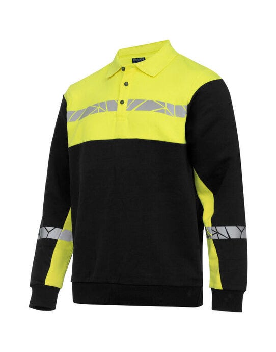 ProJob Workwear ProJob Progression 7100 LS Polo Sweat - Black/Yellow