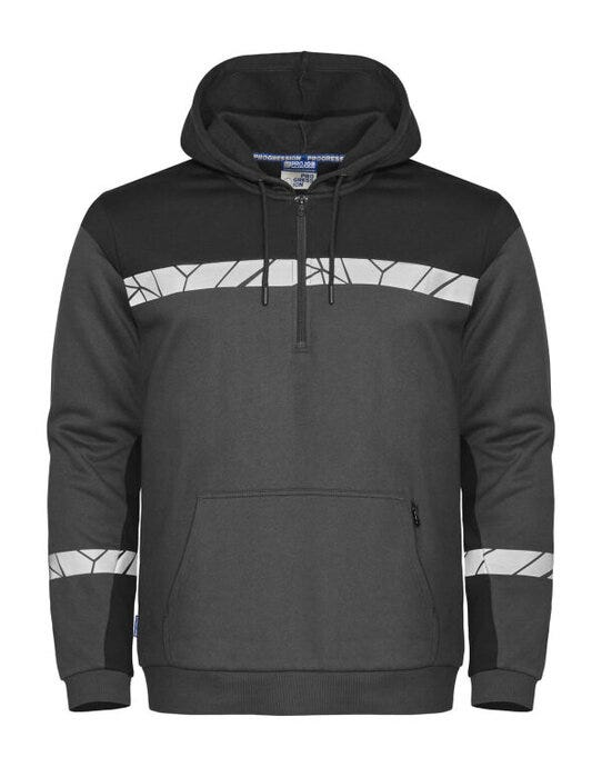 ProJob Workwear ProJob Progression 7104 Half Zip Hoodie - Grey/Black