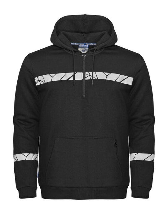 ProJob Workwear ProJob Progression 7104 Half Zip Hoodie - Black/Black