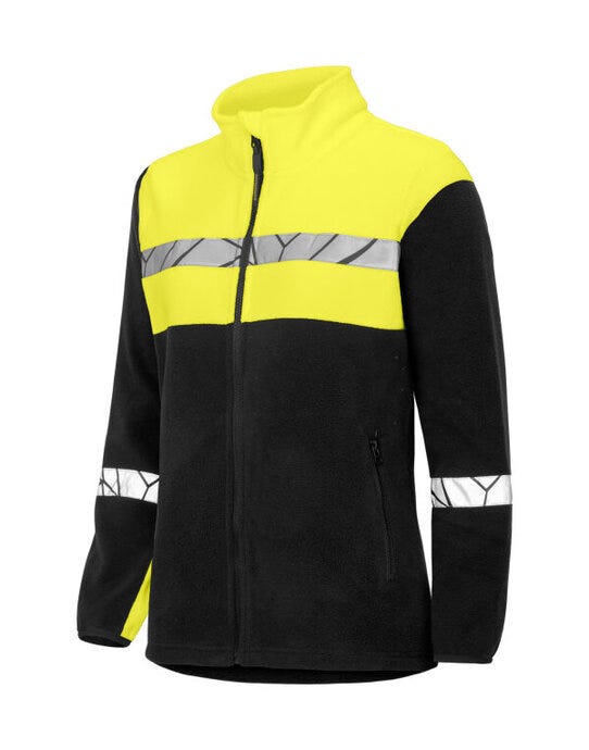 ProJob Workwear ProJob Progression 7301 Ladies FZ Fleece - Black/Yellow