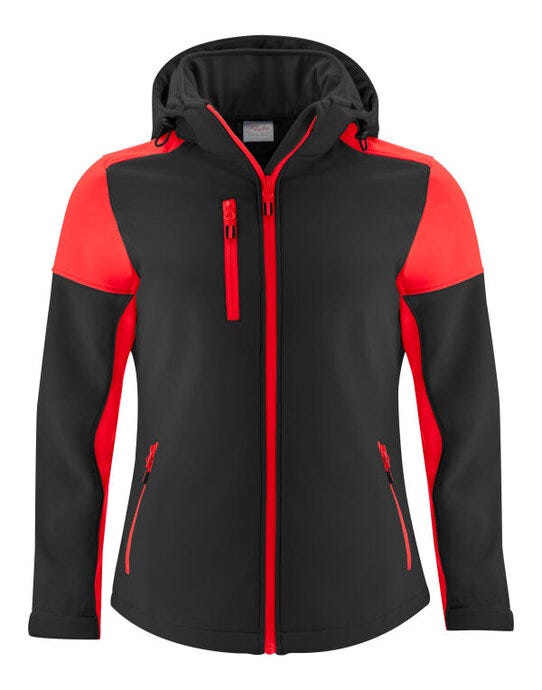 Printer Prime Ladies Softshell - Black/Red