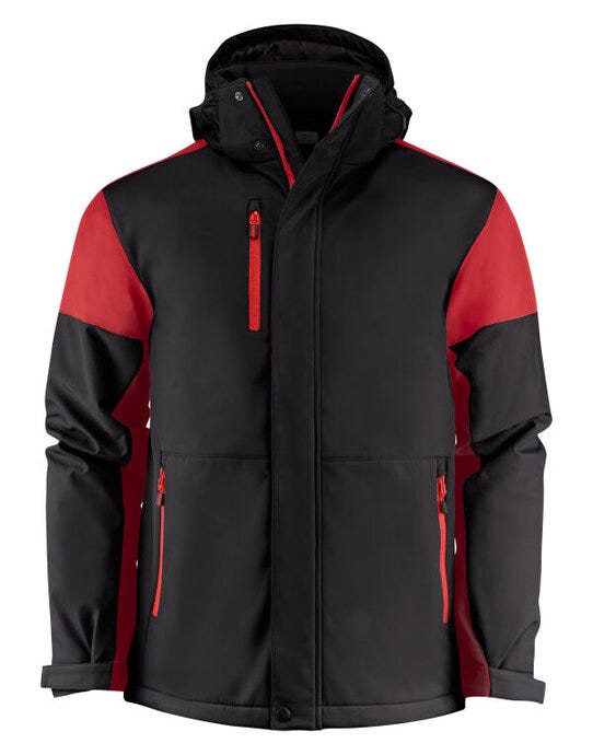 Printer Prime Mens Padded Softshell - Black/Red