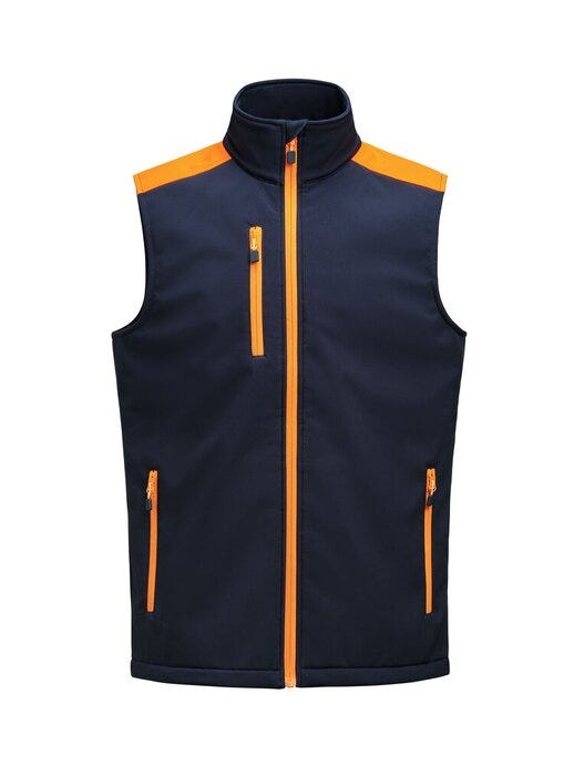 Printer Prime Softshell Vest - Navy/Neon Orange
