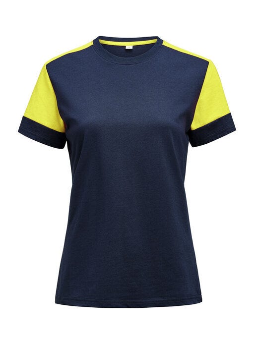 Printer Prime Ladies T-Shirt - Navy/Neon Yellow