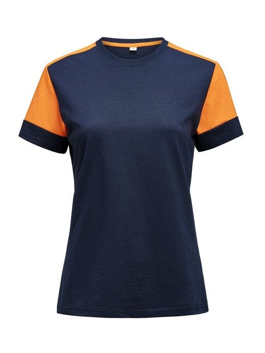 Printer Prime Ladies T-Shirt - Navy/Neon Orange