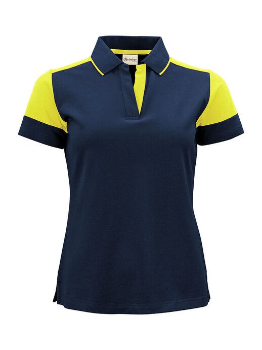 Printer Prime Ladies Polo - Navy/Neon Yellow