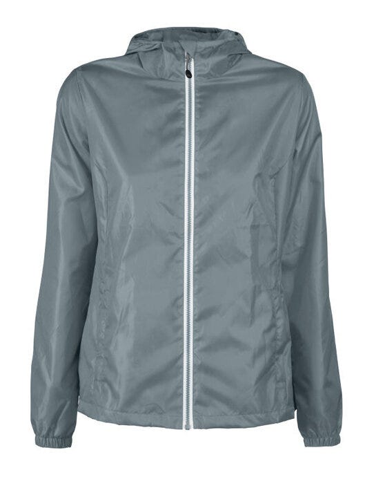 Printer Red Ladies Fastplant Windbreaker - Metal Grey