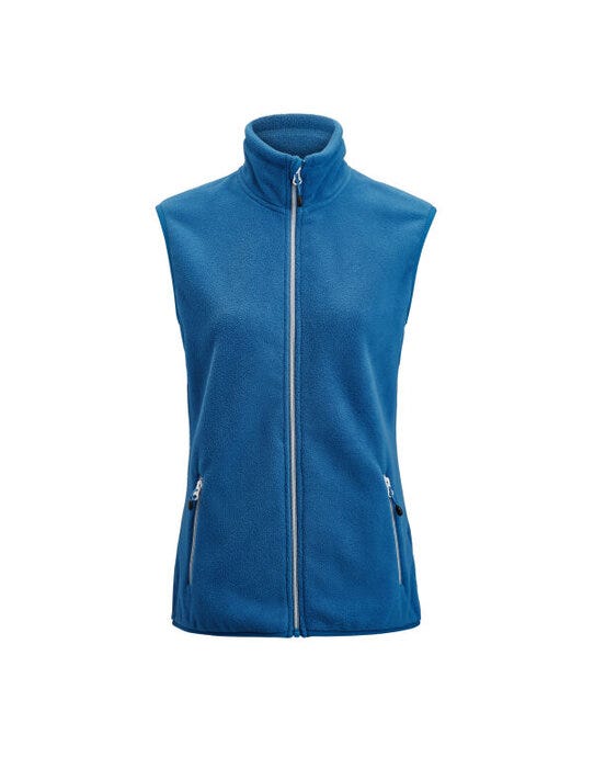 Printer Red Ladies Sideflip Fleece Vest - Bright Blue