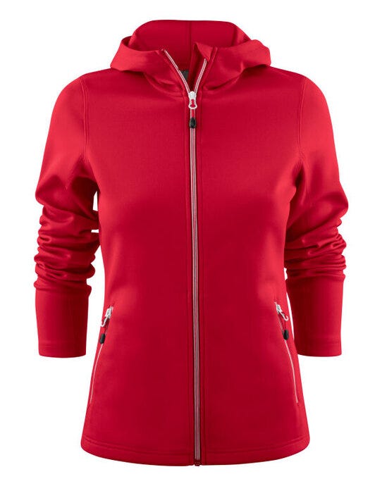 Printer Red Ladies Layback F/Z Hoodie - Red