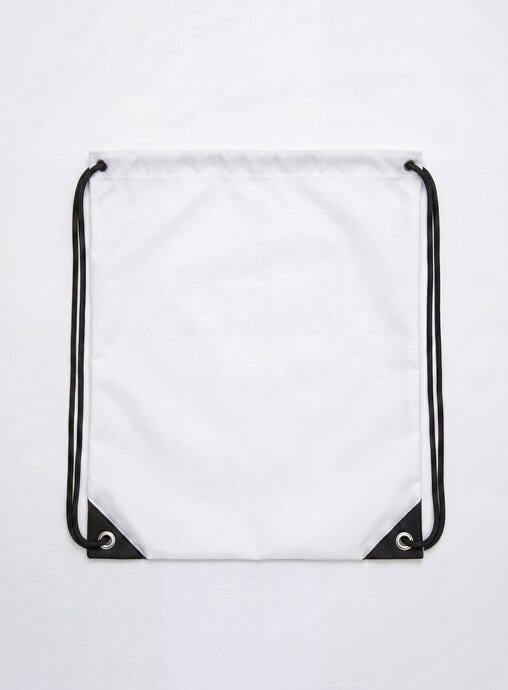United Bags UB Crest Drawstring Gymsac - White
