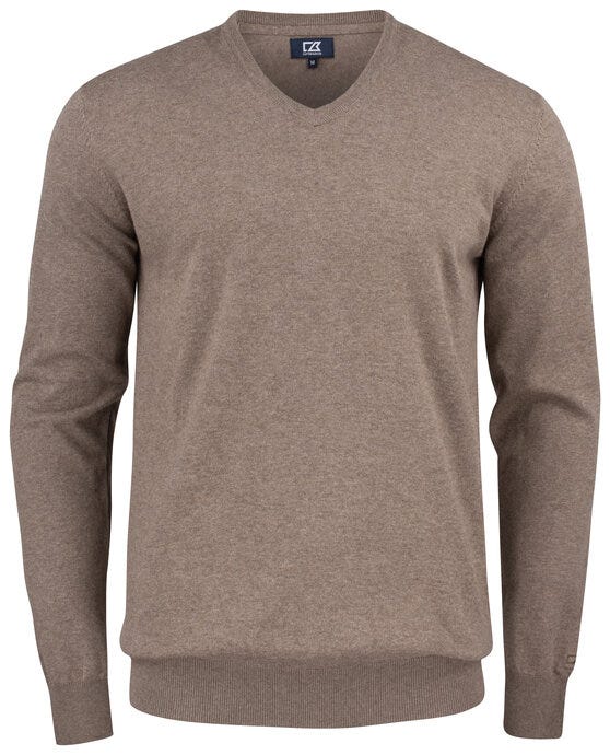 Cutter & Buck C&amp;B Oakville V-Neck Sweater - Nougat Melange