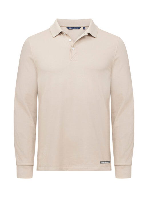 Cutter & Buck C&amp;B Advantage Long Sleeve Polo - Beige