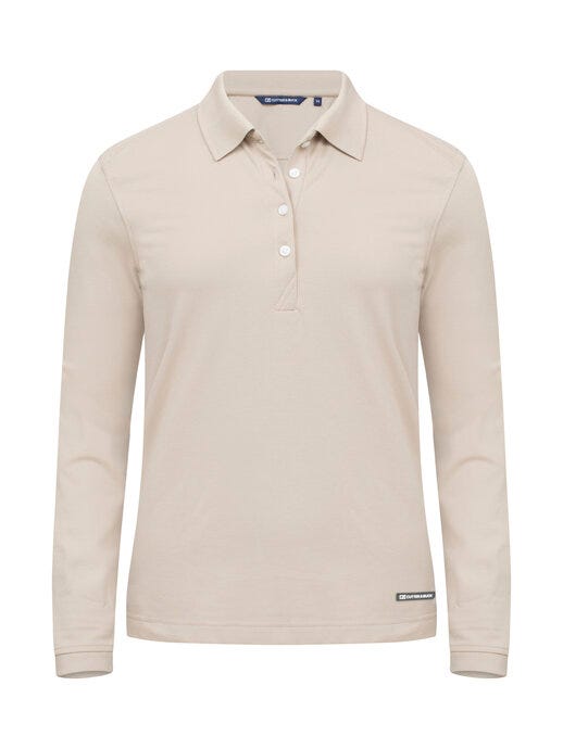 Cutter & Buck C&B Ladies Advantage Long Sleeve Polo - Beige