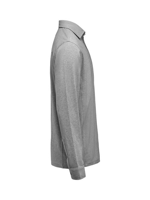 James Harvest American Supreme L/S Polo - Grey Melange