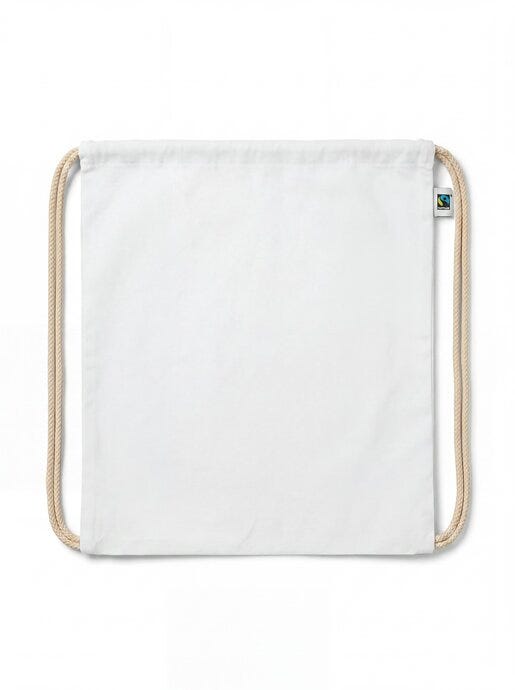 United Bags UB Aspen 5oz Fairtrade Cotton Drawstring - White