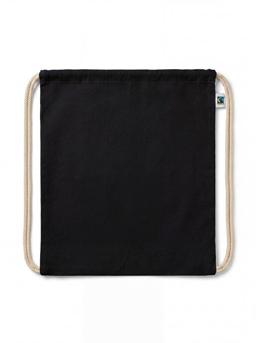 United Bags UB Aspen 5oz Fairtrade Cotton Drawstring - Black