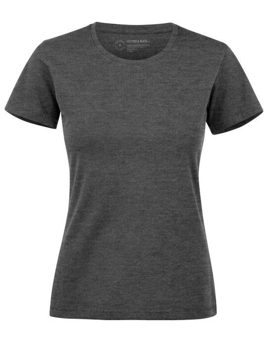 Cutter & Buck C&B Ladies Manzanita Roundneck T-Shirt - Anthracite Melange