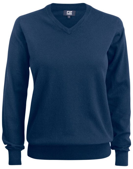 Cutter & Buck C&amp;B Ladies Oakville V-Neck Sweater - Dark Navy