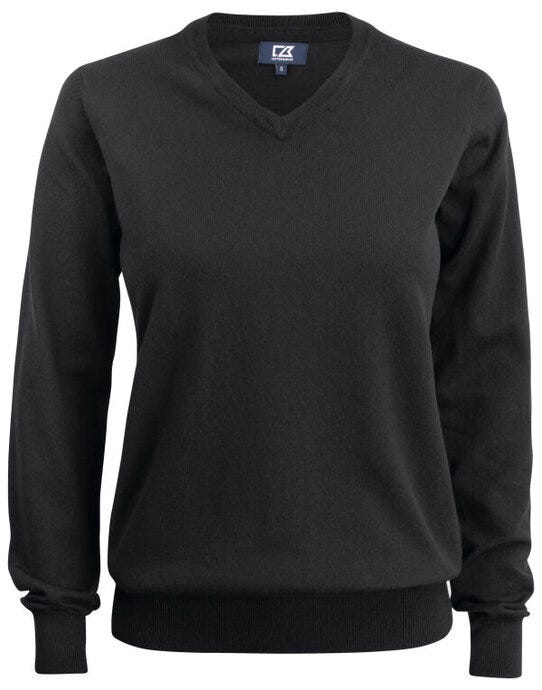 Cutter & Buck C&amp;B Ladies Oakville V-Neck Sweater - Black