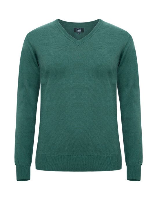 Cutter & Buck C&amp;B Ladies Oakville V-Neck Sweater - Pine Green