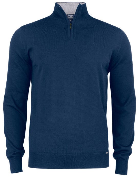 Cutter & Buck C&amp;B Everett Half Zip Sweater - Dark Navy
