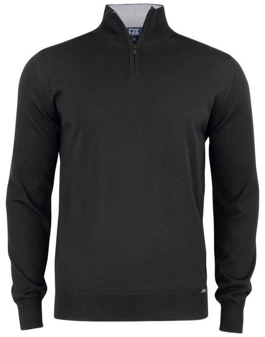 Cutter & Buck C&amp;B Everett Half Zip Sweater - Black