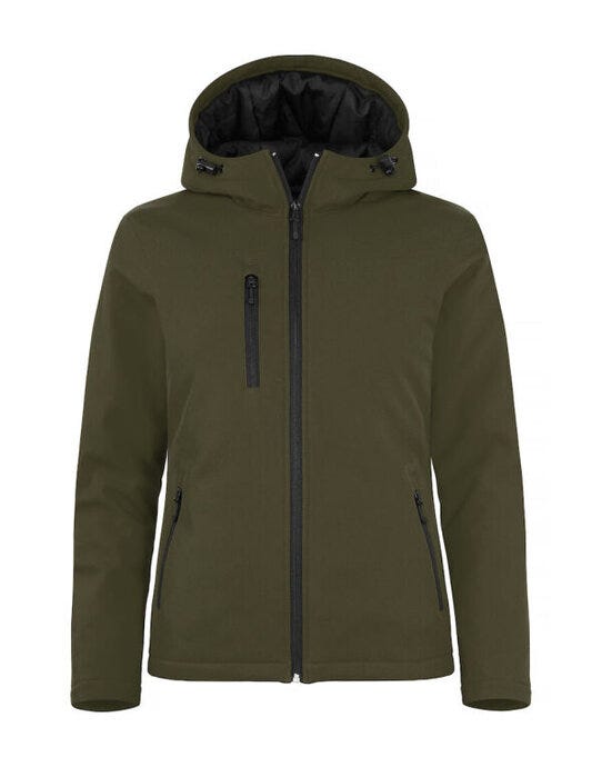 Clique Ladies Padded Softshell Hoody - Fog Green