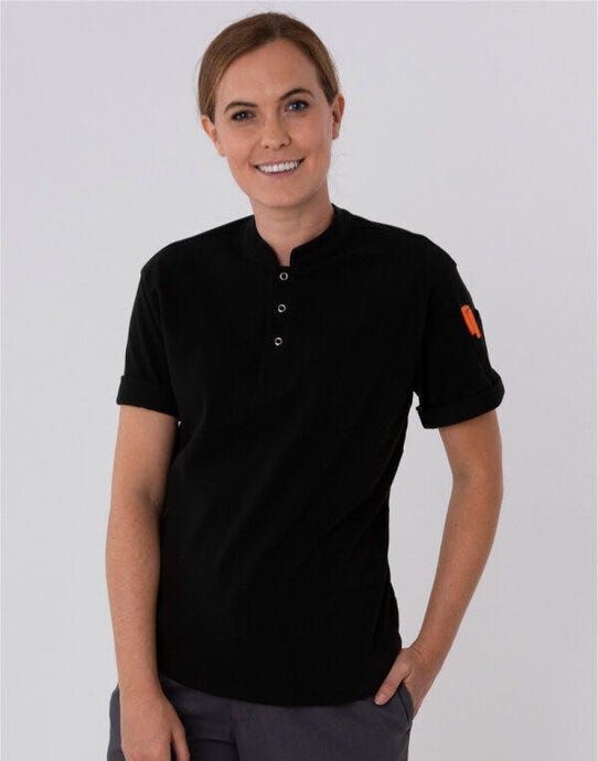 Dennys Le Chef Pique Chef Shirt - Black