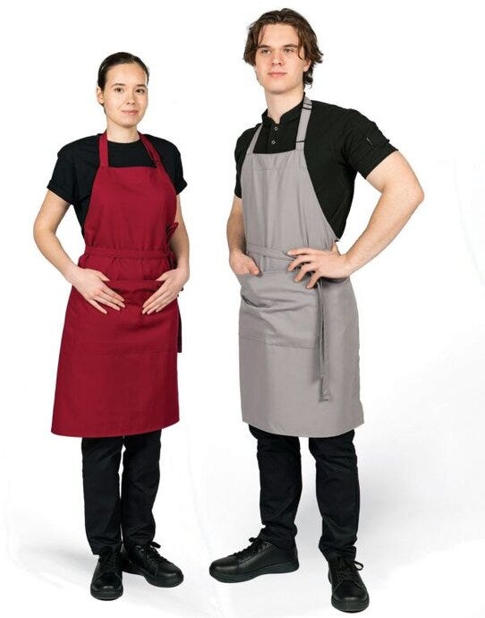 Dennys Recycled Bib Apron With Pocket - Griffin Grey