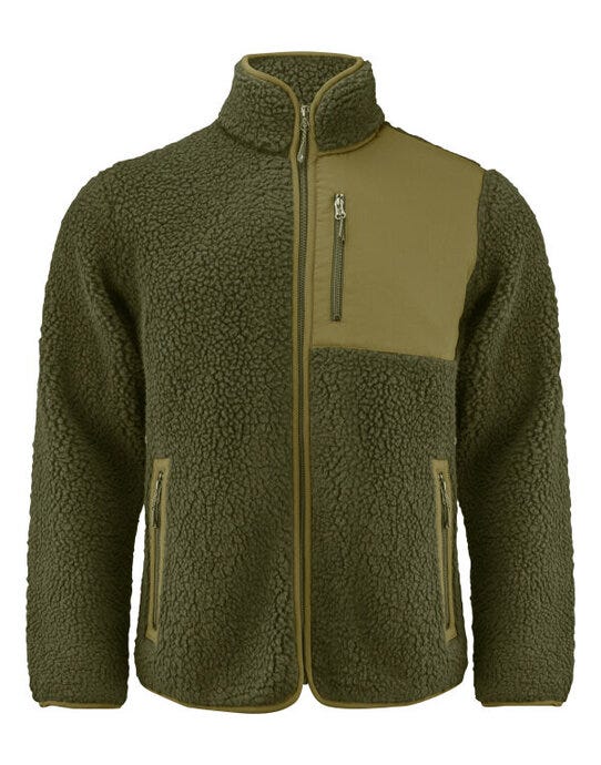 James Harvest Kingsley Sherpa Fleece - Moss Green