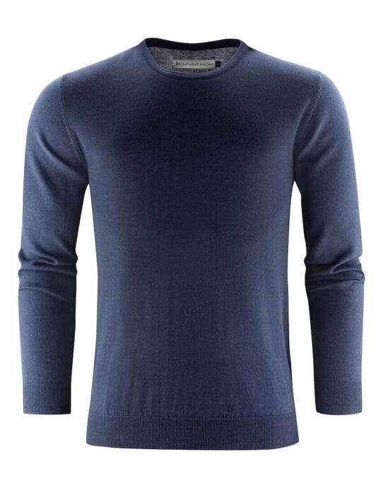 James Harvest Ashland U-Neck Knit Sweat - Navy